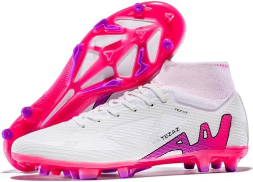 Kmrlofiy Fußballschuhe Herren Junge High Top Spike Microfaser Cleats Professionelle Fussballschuhe Outdoor Athletics Trainingsschuhe Wettkampf (KBA-K25, 44EU) von Kmrlofiy