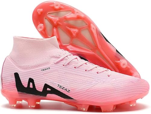 Kmrlofiy Fußballschuhe Herren Junge High Top Spike Microfaser Cleats Professionelle Fussballschuhe Outdoor Athletics Trainingsschuhe Wettkampf (KBA-K27, 45EU) von Kmrlofiy