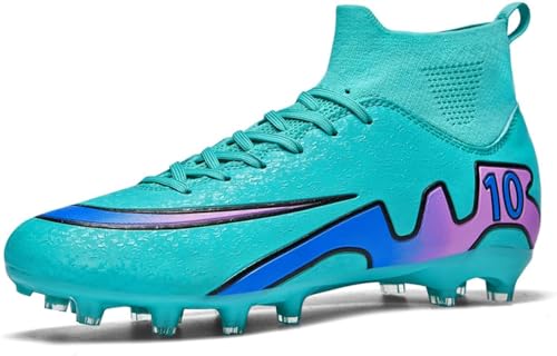 Kmrlofiy Fußballschuhe Herren Kunstrasen Fussballschuhe Professionelle High Top Fußballschuhe Outdoor Trainingsschuhe Spike Cleats Fussballschuhe Sportschuhe Junge Kinder (NHC-G25, 34EU) von Kmrlofiy