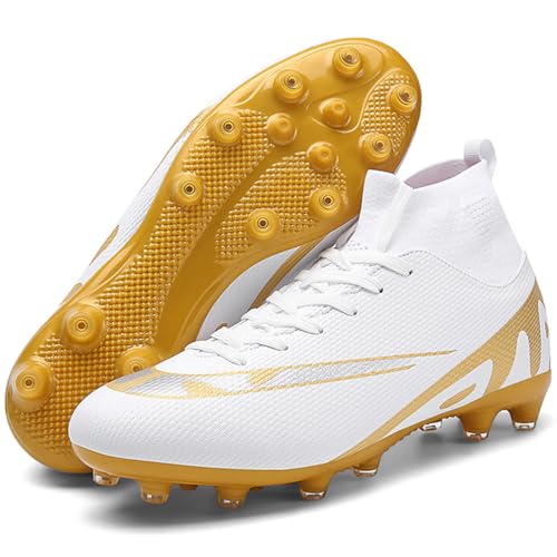 Kmrlofiy Fußballschuhe Herren Kunstrasen Fussballschuhe Professionelle High Top Fußballschuhe Outdoor Trainingsschuhe Spike Cleats Fussballschuhe Sportschuhe Junge Kinder (NHC-G31, 32EU) von Kmrlofiy