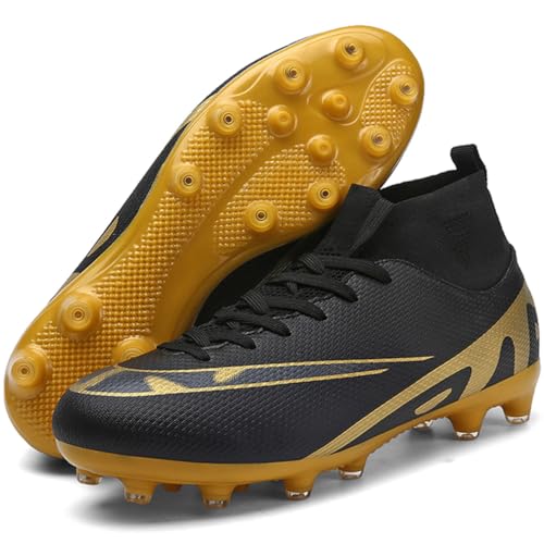 Kmrlofiy Fußballschuhe Herren Kunstrasen Fussballschuhe Professionelle High Top Fußballschuhe Outdoor Trainingsschuhe Spike Cleats Fussballschuhe Sportschuhe Junge Kinder (NHC-G32, 32EU) von Kmrlofiy