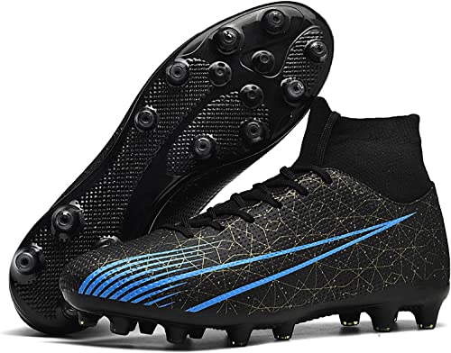 Kmrlofiy Fußballschuhe Herren Professionelle Fußballschuhe High Top Spike Cleats Fussballschuhe Outdoor Sport Athletics Herren Junge Sportschuhe Schnürsenkel Trainingsschuhe (18 RT, 37EU) von Kmrlofiy