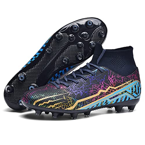 Kmrlofiy Fußballschuhe Herren Professionelle Fußballschuhe High Top Spike Cleats Fussballschuhe Outdoor Sport Athletics Herren Junge Sportschuhe Schnürsenkel Trainingsschuhe (26 RT, 36EU) von Kmrlofiy