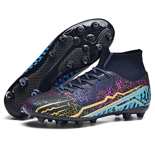 Kmrlofiy Fußballschuhe Herren Professionelle Fußballschuhe High Top Spike Cleats Fussballschuhe Outdoor Sport Athletics Herren Junge Sportschuhe Schnürsenkel Trainingsschuhe (26 RT, 43EU) von Kmrlofiy