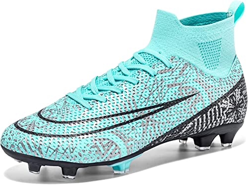 Kmrlofiy Fußballschuhe Herren Professionelle Fußballschuhe High Top Spike Cleats Fussballschuhe Outdoor Sport Athletics Herren Junge Sportschuhe Schnürsenkel Trainingsschuhe (31 RT, 35EU) von Kmrlofiy