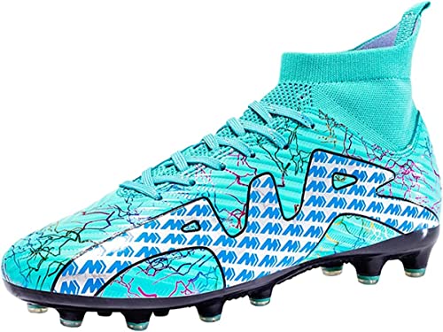 Kmrlofiy Fußballschuhe Herren Professionelle Fußballschuhe High Top Spike Cleats Fussballschuhe Outdoor Sport Athletics Herren Junge Sportschuhe Schnürsenkel Trainingsschuhe (5 RT, 41EU) von Kmrlofiy