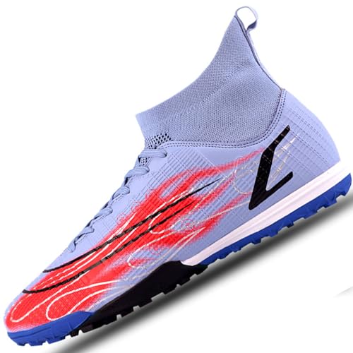 Kmrlofiy Herren Fußballschuhe High Top Spike Cleats Jugend Professionelle Fußballschuhe Herren Outdoor Trainingsschuhe Sportschuhe Fussballschuhe Schnürsenkel Turf Trainer (LKA-19, 41EU) von Kmrlofiy