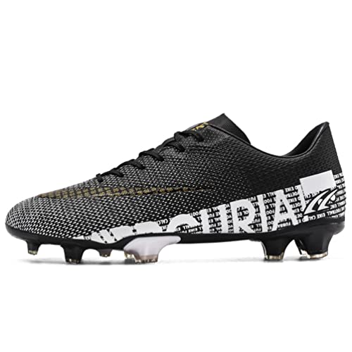 Kmrlofiy Herren Fußballschuhe Stollen Spikes Cleats Professionelle Fussballschuhe Jugen Trainingsschuhe Outdoor Athletics Fußballschuhe Sportschuhe Jugendliche Football Schuhe (Schwarz 4X, 38) von Kmrlofiy