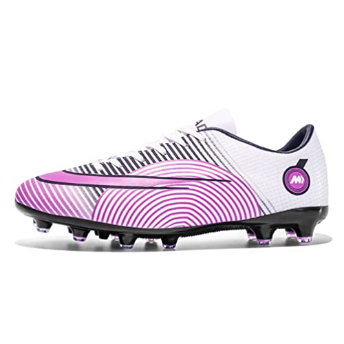 Kmrlofiy Herren Fußballschuhe Stollen Spikes Cleats Professionelle Fussballschuhe Jugen Trainingsschuhe Outdoor Athletics Fußballschuhe Sportschuhe Jugendliche Football Schuhe (Violett, 43) von Kmrlofiy