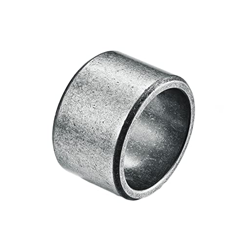 KnBoB 15MM Herren Ring Modern, Retro Silber Matt Gebürstet Breit Ring Edelstahl Verlobungsring Schlicht Größe 65 (20.7) von KnBoB