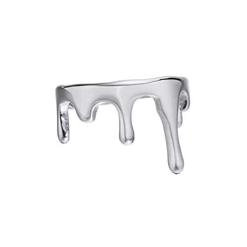 KnBoB 15MM Ring Damen Schmuck Edelstahl Ring Silber Tropfen Krone Mode Trauringe Verlobungsringe Größe 57 (18.1) von KnBoB
