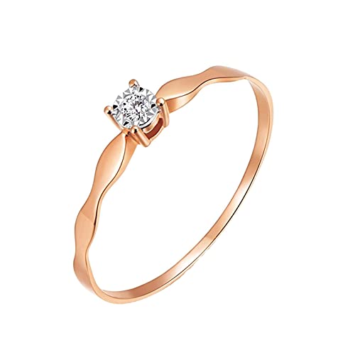 KnBoB 18K Rotgold Damen Ringe Unendlichkeit Diamant Eheringe und Verlobungsring Gr. 62 (19.7) von KnBoB