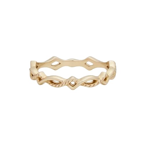 KnBoB 9 Karat Gold Ring für Damen, Vintage Hohl Gedreht Unendlich Echtschmuck Ringe Eheringe Schmuck Größe 65 (20.7) von KnBoB