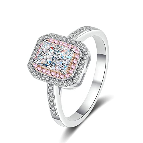 KnBoB Ehering Damen 925 Silber Ring 1ct Moissanit Elegant Verlobungsring Mode Schmuck Größe 57 (18.1) von KnBoB