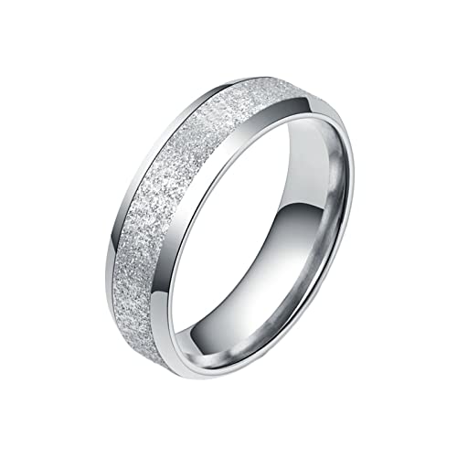 KnBoB Freundschaftsringe Damen Edelstahl, Silber Matt Ring Schmuck Schlicht Größe 60 (19.1) von KnBoB