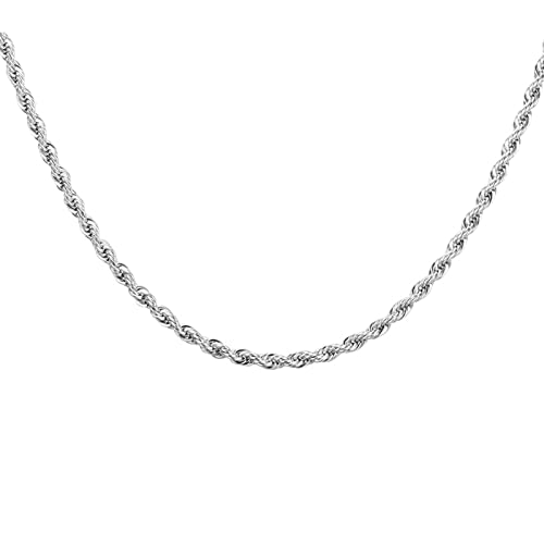 KnBoB Halsketten Silber 51 cm, Verdreht Kette 6MM Edelstahl Herren Halskette Modeschmuck von KnBoB