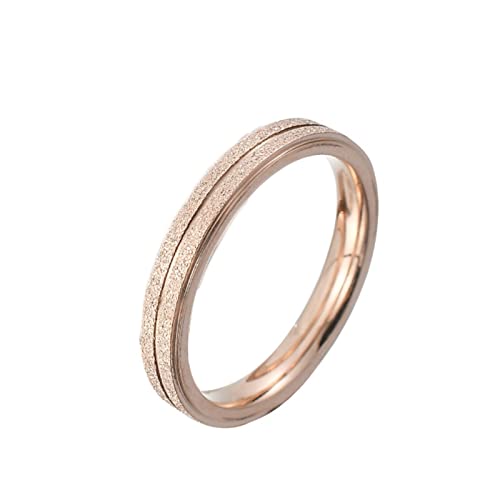 KnBoB Hochzeitsringe Eheringe, 3MM Titan Ring für Herren Damen Rosegold Dünn Matt Trauringe Größe 52 (16.6) von KnBoB