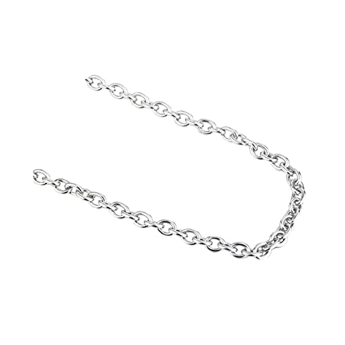 KnBoB Kette Halskette 60 cm, Rolo Kette 4MM Silber Edelstahl Herren Halskette Modeschmuck von KnBoB