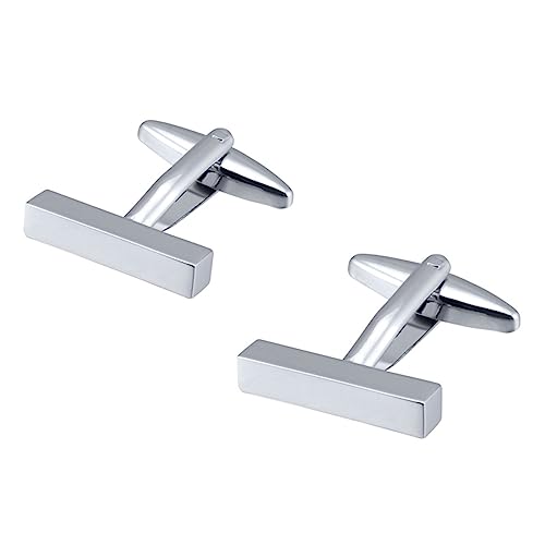 KnBoB Manschettenknöpfe für Herren aus Messing Quadrat Rechteck Stab Cufflinks für Hochzeit von KnBoB