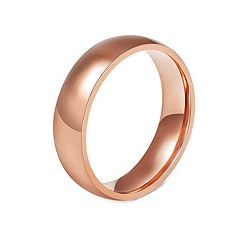 KnBoB Ring Damen Partner, 6MM Edelstahl Damen Rosegold Ring Poliert Trauringe Partnerringe Eheringe Größe 60 (19.1) von KnBoB