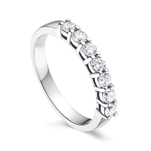 KnBoB Silberring Damen 925 0.1ct Moissanit Ewigkeit Ringe Verlobungsring Schmuck Eheringe Größe 57 (18.1) von KnBoB