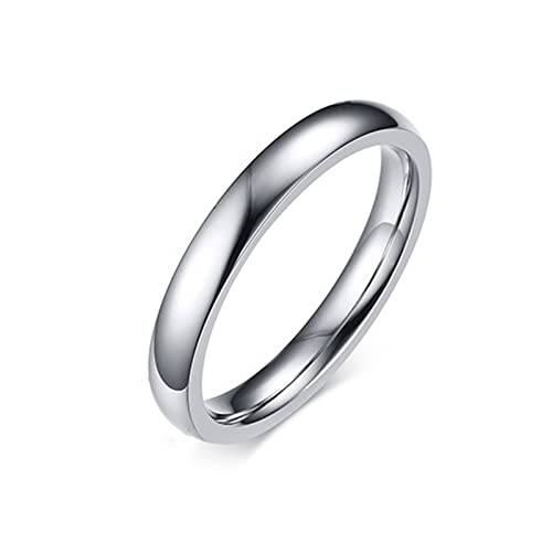 KnBoB Verlobungsring Damen, 2MM Edelstahl Damen Silber Ring Poliert Ring Größe 57 (18.1) von KnBoB