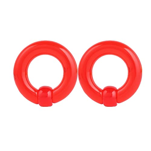 2pcs Plug Tunnel Acryl, Rot Piercing Tunnel 5mm Hoop mit Kugel Ohrringe Mädchen Ohrpiercing von KnSam