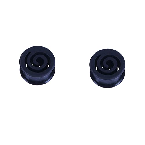 KnSam 12mm Herren Tunnel 2er Set, Schwarz Ohrringe Hohl Kreis Piercing Ohrringe Dehnset, Silikon Tunnel Piercing-Schmuck von KnSam