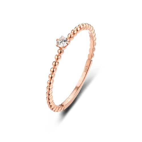 KnSam 18 Karat 750 Rose Gold Ring, Solitärring Hochzeitsband mit Diamant in Ovalschliff, 18K Rosegold Eheringe Verlobungsring Echt Gold von KnSam