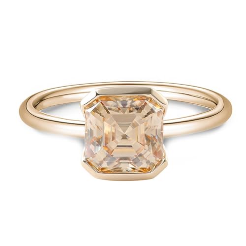 KnSam 18 Karat Gold Au750 Ring, Klassiker Solitär Verlobungsring mit Moissanit 1ct Champagner in Ovalschliff, 18K Gold Partnerringe Eheringe Echte Goldschmuck von KnSam