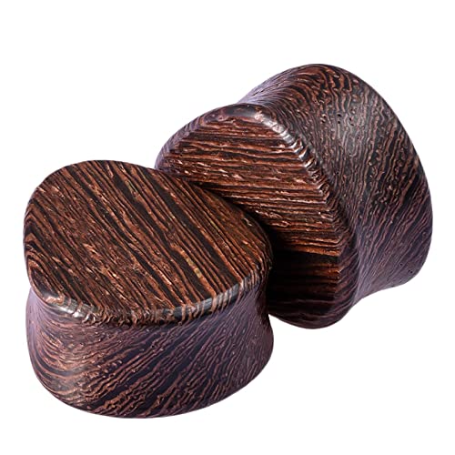 KnSam 2pcs Tunnel Für Ohren Holz, Dunkel Braun Tunnel Ohr Set 10mm Dreiecke Ohrringe Mädchen Punk für Unisex von KnSam