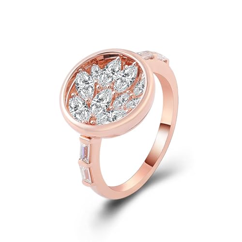 KnSam 375 Rose Gold Ring, Klassiker Antragsring mit Moissanit I-J in Ovalschliff, 9K Gold Freundschaftsringe Partnerringe Echter Schmuck von KnSam