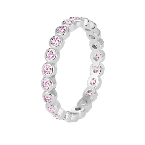 KnSam 750 Weißgold Partnerringe, Memoirering Ewigkeitsring Pärchen Ringe mit Morganit (Rundschliff Rose), 18K Freundschaftsringe Echt Schmuck, Gr.56 (17.8) von KnSam