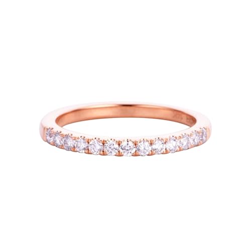 KnSam 9K Rose Gold 375 Ring, Klassiker Bohrer Stein Eheringe mit Moissanit in Ovalschliff, Au375 Rosegold Trauringe Hochzeitsring Echt Gold Schmuck von KnSam