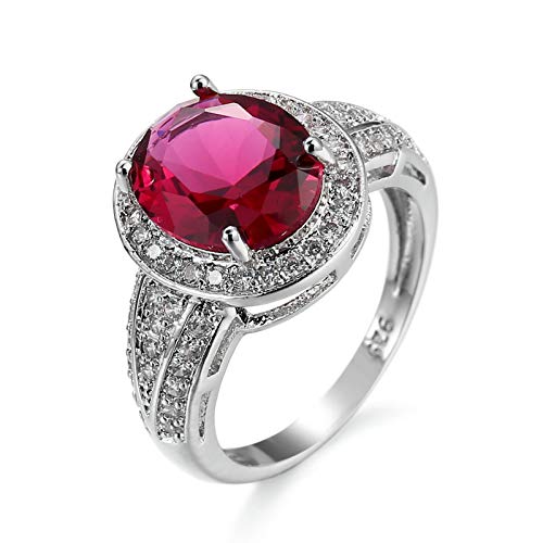 KnSam Damen Ring, Verlobungsring Bandring Vergoldet Trauring Vergoldet Zirkon Im Einfachen Stil Rosa Rot Ehering von KnSam