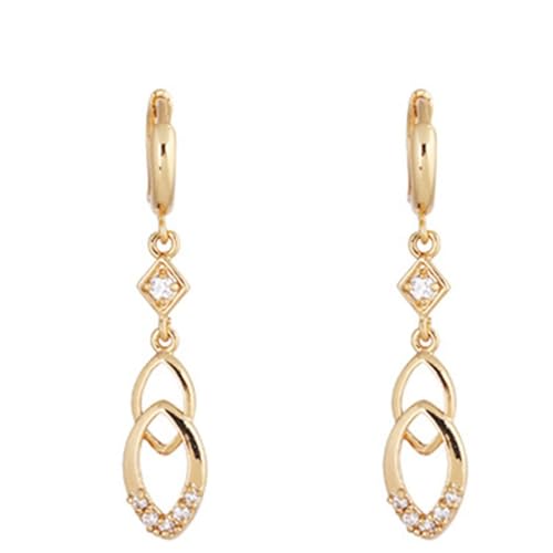 KnSam Echt Ohrringe Gold 750, Ohrhänger Hoop Creole Hohl mit Moissanit, Ohrringe Boho 18K Gelbgold, Gold von KnSam