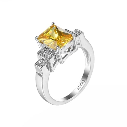 KnSam Echt Schmuck Hochzeitsring Weiß Gold 14K 585, Empfindlich Pärchen Ringe Gelb, Au585 Gold Trauringe, Gr.48 (15.3) von KnSam