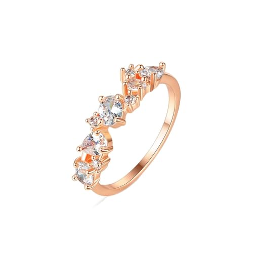 KnSam Echte Goldschmuck Hochzeitsring 18K Au750 Rose Gold, Partnerringe Diamantring Klassiker mit Labor Erstellt Diamant Ovalschliff, Trauringe 750 Gold mit Moissanit, Rose Gold, 57 (18.1) von KnSam