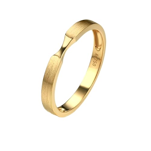 KnSam Gelbgold Au750 18K Ring, Klassiker Hochzeitsband in Ovalschliff, 750 Gold Verlobungsring Trauringe Echtschmuck von KnSam