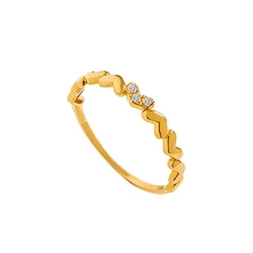 KnSam Gold 18K Au750 Ring, Herz Freundschaftsringe mit Diamant in Ovalschliff, Gelbgold 750 Partnerringe Verlobungsring Echtschmuck von KnSam