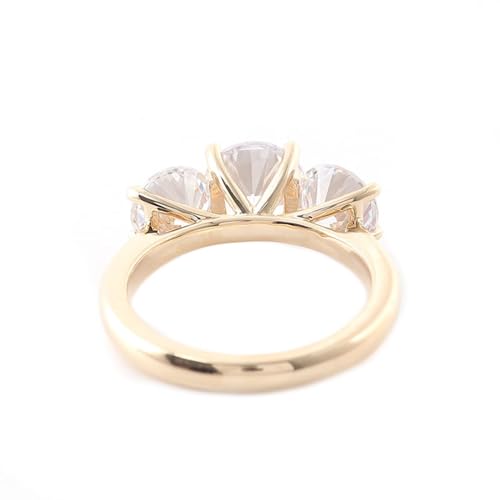 KnSam Gold 585 14 Karat Ring, Klassiker Partnerringe mit Moissanit in Ovalschliff, 14K Gold Eheringe Pärchen Ringe Echt Gold Schmuck von KnSam