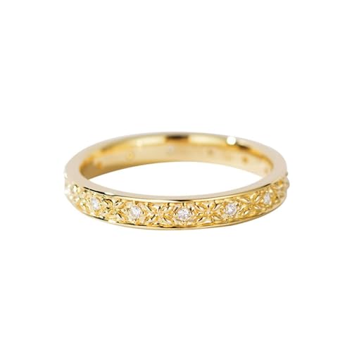 KnSam Gold Au750 Ring, Vintage Klassiker Hochzeitsring mit Diamant in Ovalschliff, 18K Gold Verlobungsring Trauringe Echtgold Schmuck von KnSam