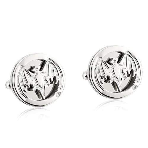 KnSam Manschettenknöpfe Hemden, Edelstahl Fledermaus Cufflinks Set für Men für Hemd Hochzeit Festival Geburtstag Geschenk, Silber von KnSam