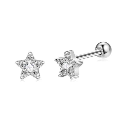 KnSam Ohrringe Frauen Diamant, Ohrstecker Stern 750 Weißgold, 18K Ohrstecker Damen Echter Schmuck, Weiß Gold von KnSam