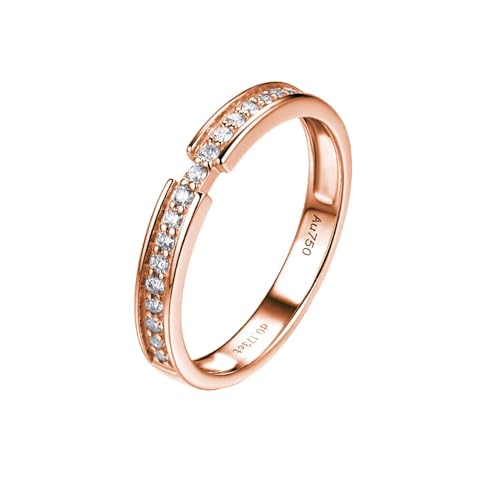 KnSam Ring 375 Rosegold, Klassiker Trauringe mit Moissanit in Ovalschliff, 9K Gold Eheringe Pärchen Ringe Echtschmuck von KnSam