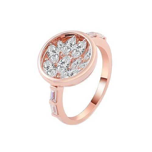 KnSam Ring 9 Karat Au375 Rosegold, Klassiker Verlobungsring mit Moissanit in Ovalschliff, 375 Gold Eheringe Hochzeitsband Echte Goldschmuck von KnSam