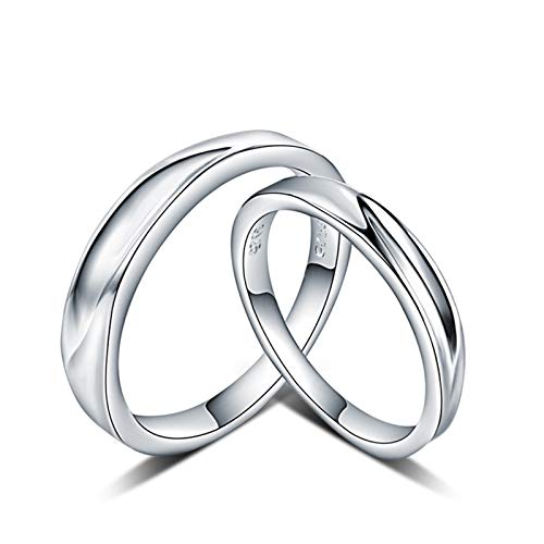 KnSam Ring Sterling Silber Damen Silber Ring 925 Linie Verdrehte Ringe Trauringe Eheringe Herrenringe Silber Gr. 63 (20.1) Herren Ring von KnSam