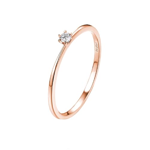 KnSam Rose Gold 18K Au750 Ring, Solitärring Trauringe mit Diamant in Ovalschliff, 750 Gold Freundschaftsringe Pärchen Ringe Echte Goldschmuck von KnSam