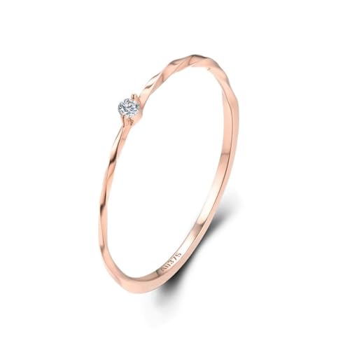 KnSam Rose Gold 18K Ring, Klassiker Hochzeitsring mit Diamant in Ovalschliff, Au750 Rosegold Trauringe Freundschaftsringe Echter Schmuck von KnSam