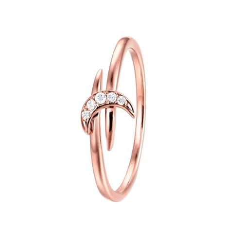 KnSam Rosegold 18 Karat Au750 Ring, Mond Antragsring mit Diamant in Ovalschliff, 750 Gold Bandringe Freundschaftsringe Echtschmuck von KnSam